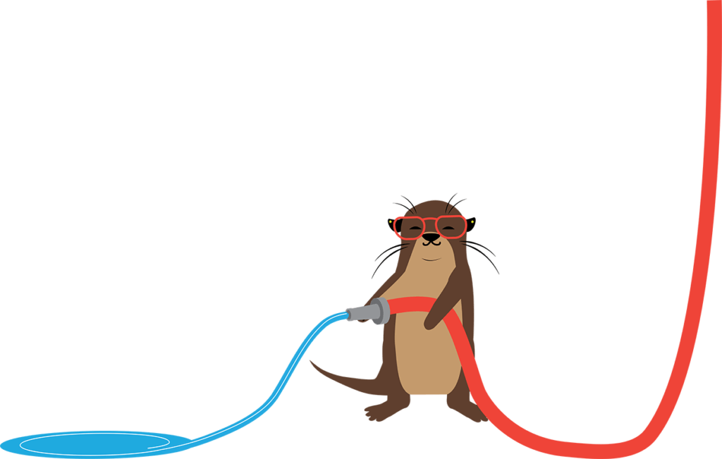 Online Otter Holding Hose With Water
